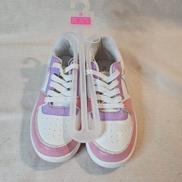 The Children's Place Girl's Star Colorblock Low Top Sneaker - Size 3 - Picture 3 of 7